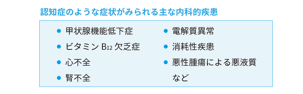 認知症に似た内科的疾患