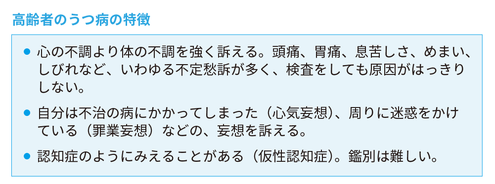 高齢者のうつ病の特徴