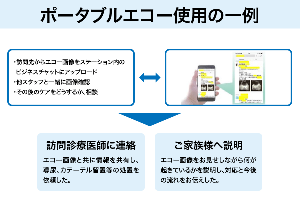 ポータブルエコー使用の一例